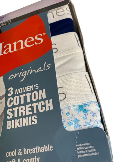 Medium (6) Hanes Originals Womens Pack of 3 Bikini Underwear Panties