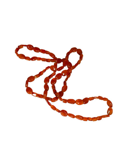 Carnelian Argate String Strand Necklace 26 Inch No Clasp Overhead