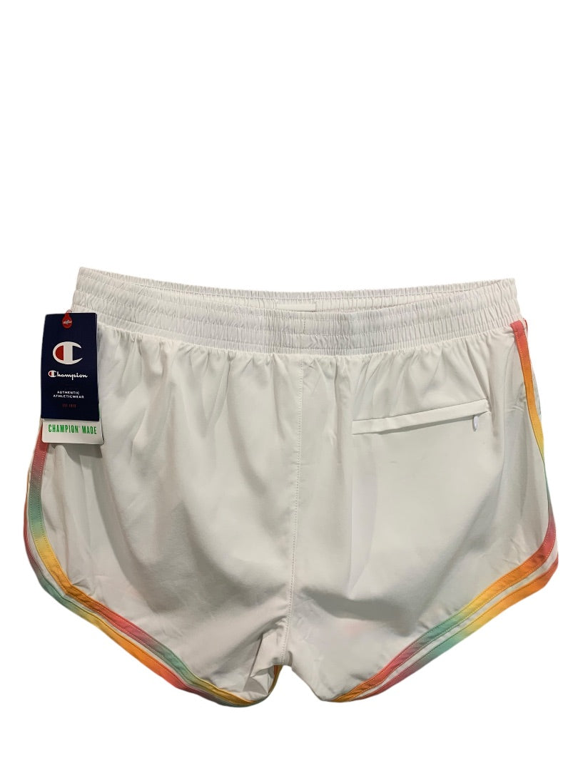 Medium Champion Womens New Running Varsity Shorts White Lined