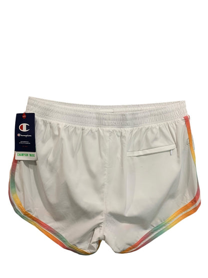Medium Champion Womens New Running Varsity Shorts White Lined