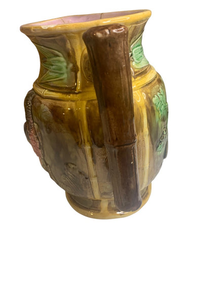 Belfields Prestonpans Scotland Majolica English Hawk Pitcher Repaired 9.5 Inch