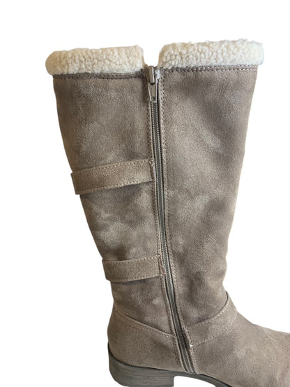 Size 8M Santell Womens Winter Boots Dark Taupe Fleece Lined