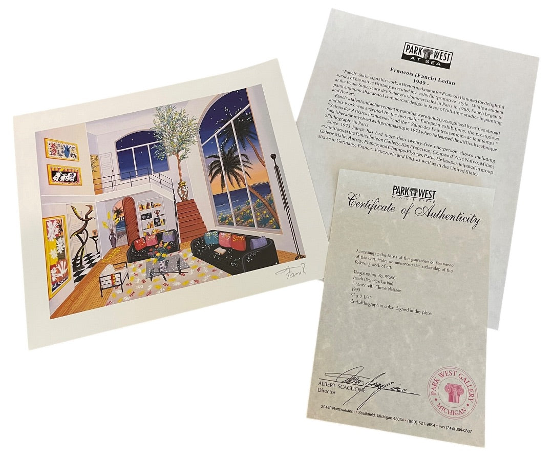 Lot of 6 Park West At Sea Seriolithographs and COA Bohlmann Steynovitz Lekinff Kachan Perez Fanch