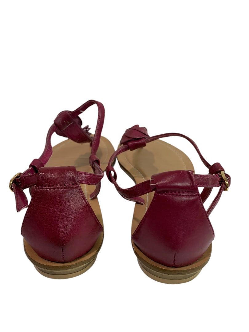 Size 8 Jaclyn Smith Womens Flat Sandals Rosette Belle Raspberry Color
