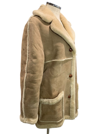 Size 14 Sawyer Of Napa Womens Heavy Shearling Sheepskin Coat Jacket