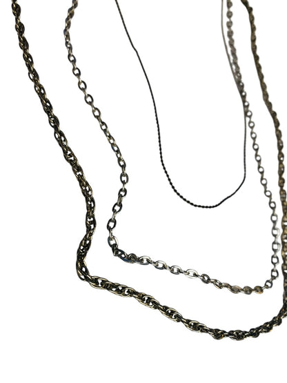 3 Vintage Silvertone Chain Necklaces Spring Clasps 16 22 24 Inch