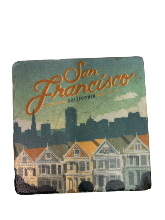 San Francisco Tile Cork Backed Souvenir Drink Coaster 4 Inch