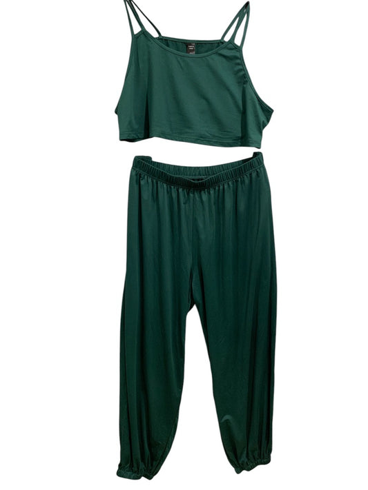 4XL Shein Curve Womens Emerald Green Loungewear Outfit 2 Piece