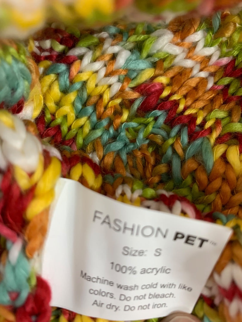 Small Fashion Pet Dog New Multi-Color Crochet Sweater