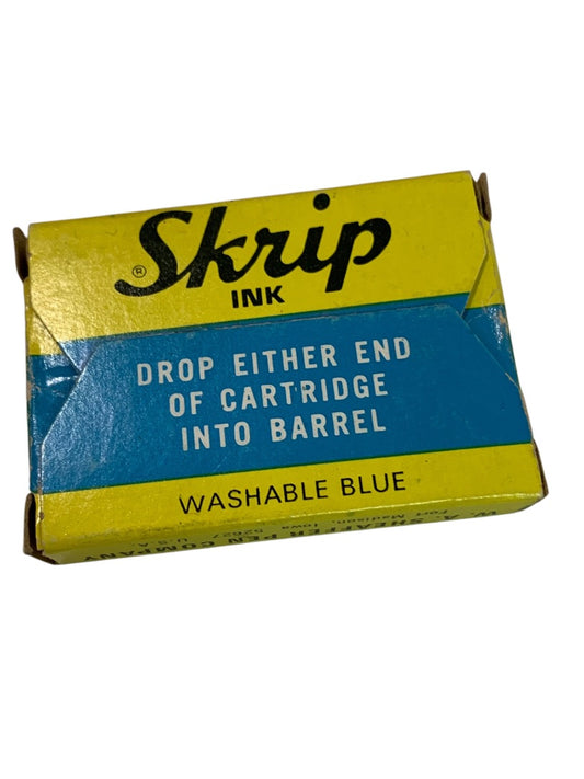 Vintage Sheaffer Skrip Ink Cartridge 5 -Pack Washable Blue