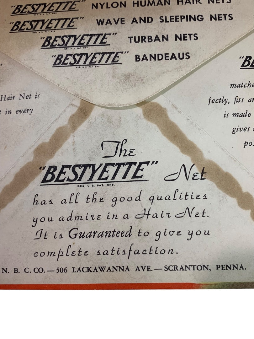 Vintage Bestyette Hair Net 3 Packs Regular Size Light Brown Scranton PA