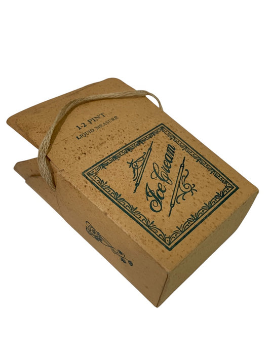 Set of 2 Antique Ice Cream Containers Paper 1/2 Pint Penna Approved