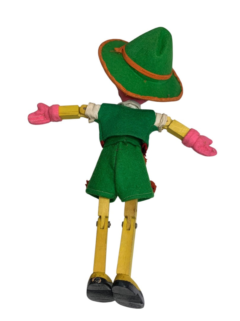 Vintage Pedro Gros Handcrafted Doll Articulated Wood Felt Boy 12.5 Inch