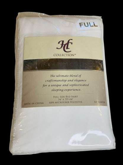 Full Size Bed Skirt New White Platinum Collection 54 x 75 + 14" Drop