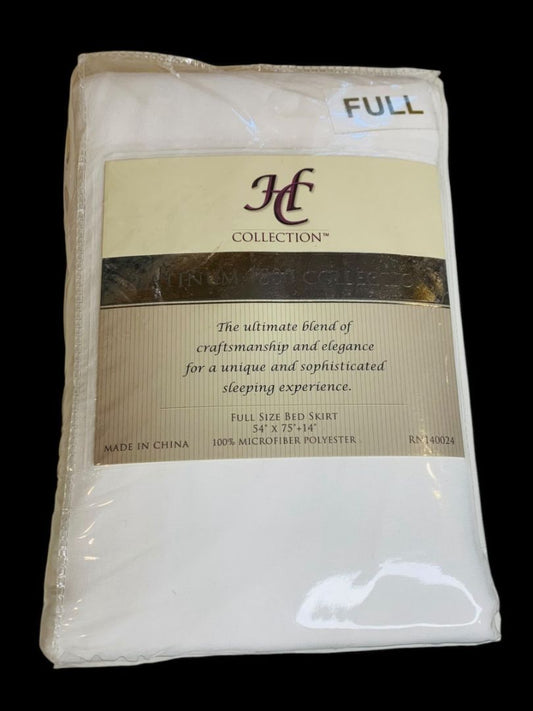 Full Size Bed Skirt New White Platinum Collection 54 x 75 + 14" Drop