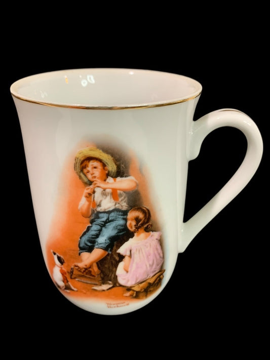 1981 Norman Rockwell HMI Mug Gold Trim "The Music Maker"