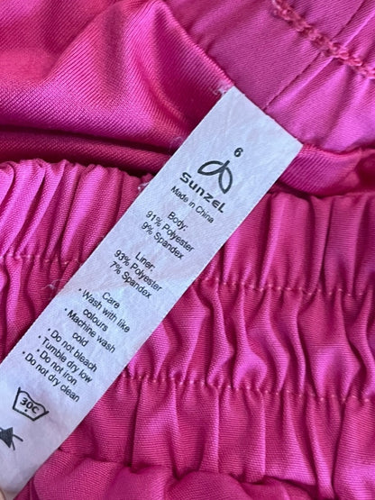 Size 6 Sunzel Lined Running Shorts Womens Lightweight Zip Pocket Pink