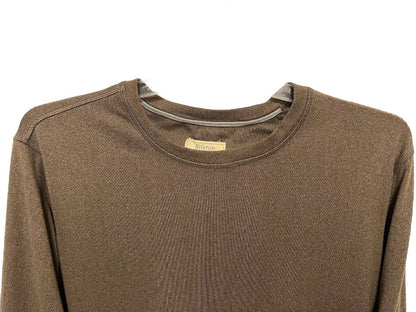 Large Boston Traders Long Sleeve Crew Neck Mens Pullover Shirt Brown