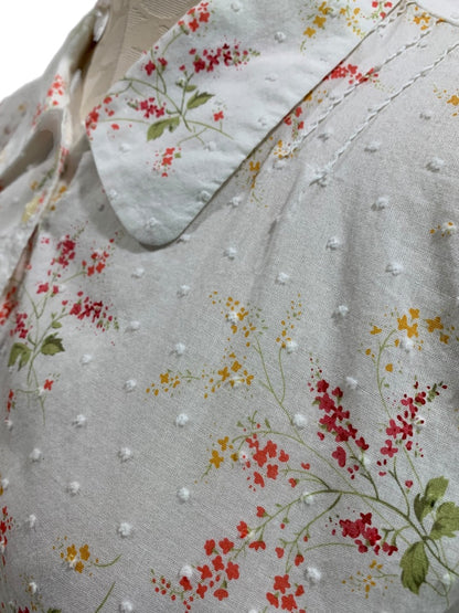 Large Old Navy Womens Button Up Blouse Swiss Dot Floral Easy Fit