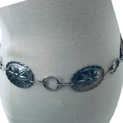 Vintage Silvertone Link Medallion Belt Adjustable to 33 Inches