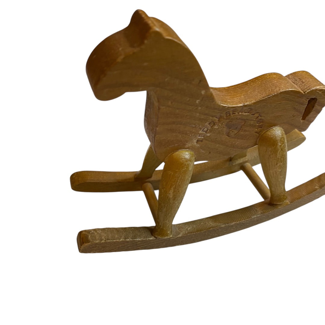 1980s Teddy Bear Story Miniature Dollhouse Rocking Horse 1:12 Scale