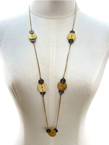 VCLM Goldtone Silvertone Necklace 36-40 Inches Circle Lobster Clasp