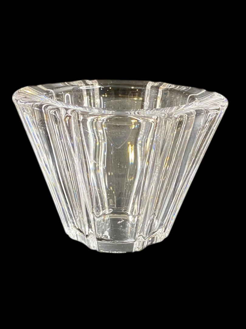 Orrefors Sweden Crystal Northern Lights Dream Bowl Candle Holder 3.5 Inch