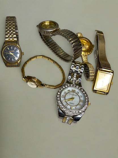 Lot of 6 Vintage Watches for Parts or Salvage Pulsar Citizen Affinity