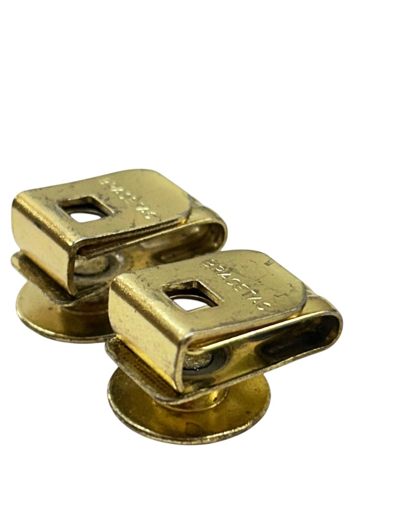 Vintage Bracetac Goldtone Suspender Tacks Removable Buttons