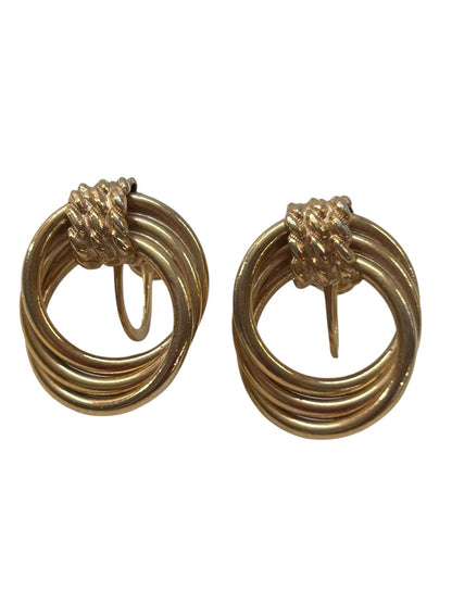 Vintage Goldtone Non-Pierced Screwback Earrings .9 Inch Diameter