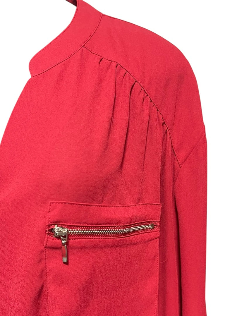 Size 24W INC International Concepts Womens Red Faux Wrap Blouse Shirt