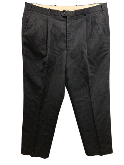 42R Vanetti Mens Black Pinstripe Suit Dress Pants 30 Inch Inseam