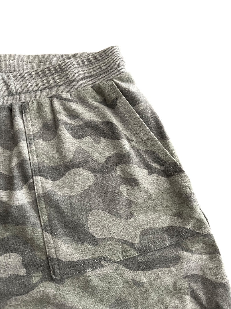 3X June & Delancey Elastic Waist Drawstring Shorts Gray Camoflauge Womens