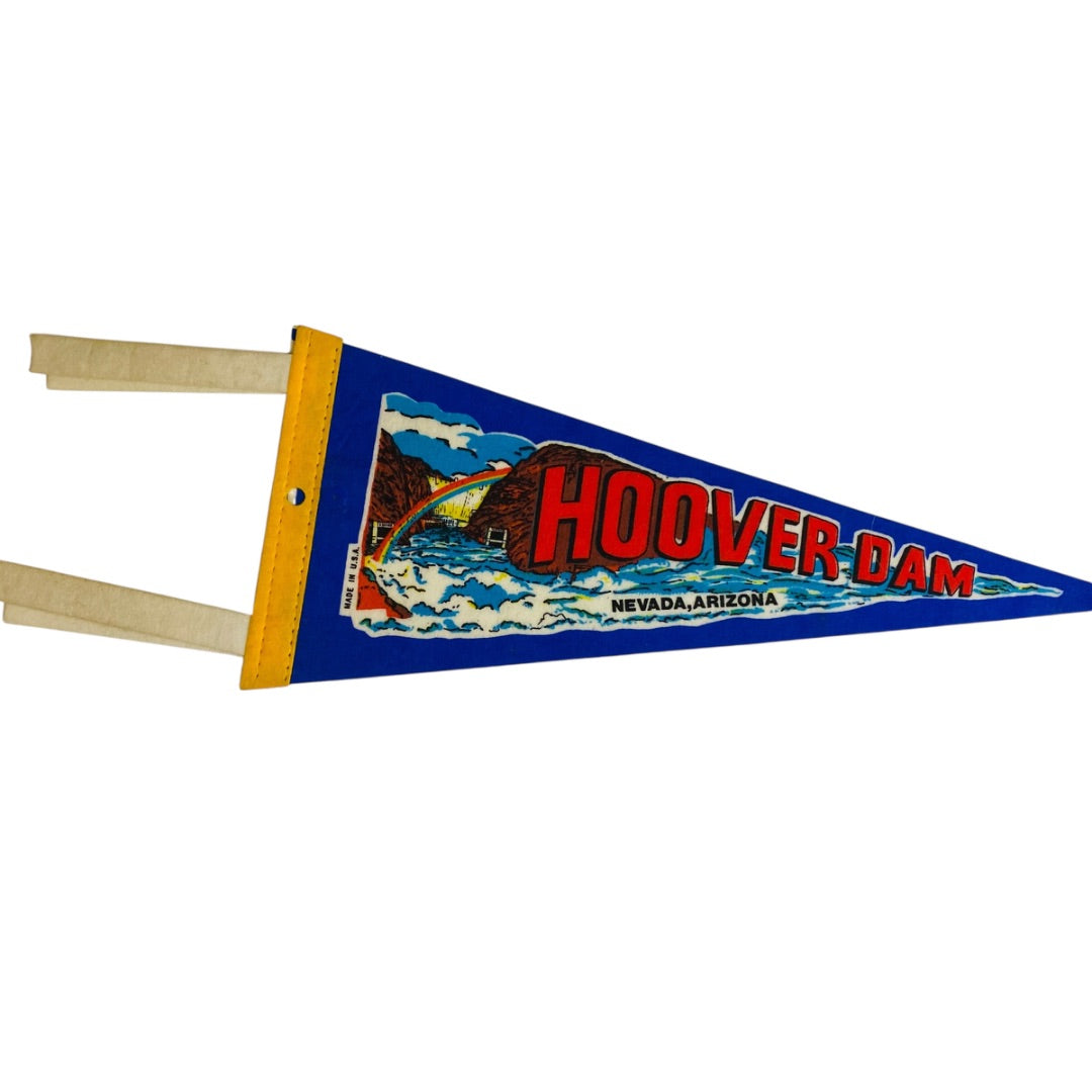 Vintage 12 Inch Hoover Dam Pennant Arizona Nevada Souvenir USA Made