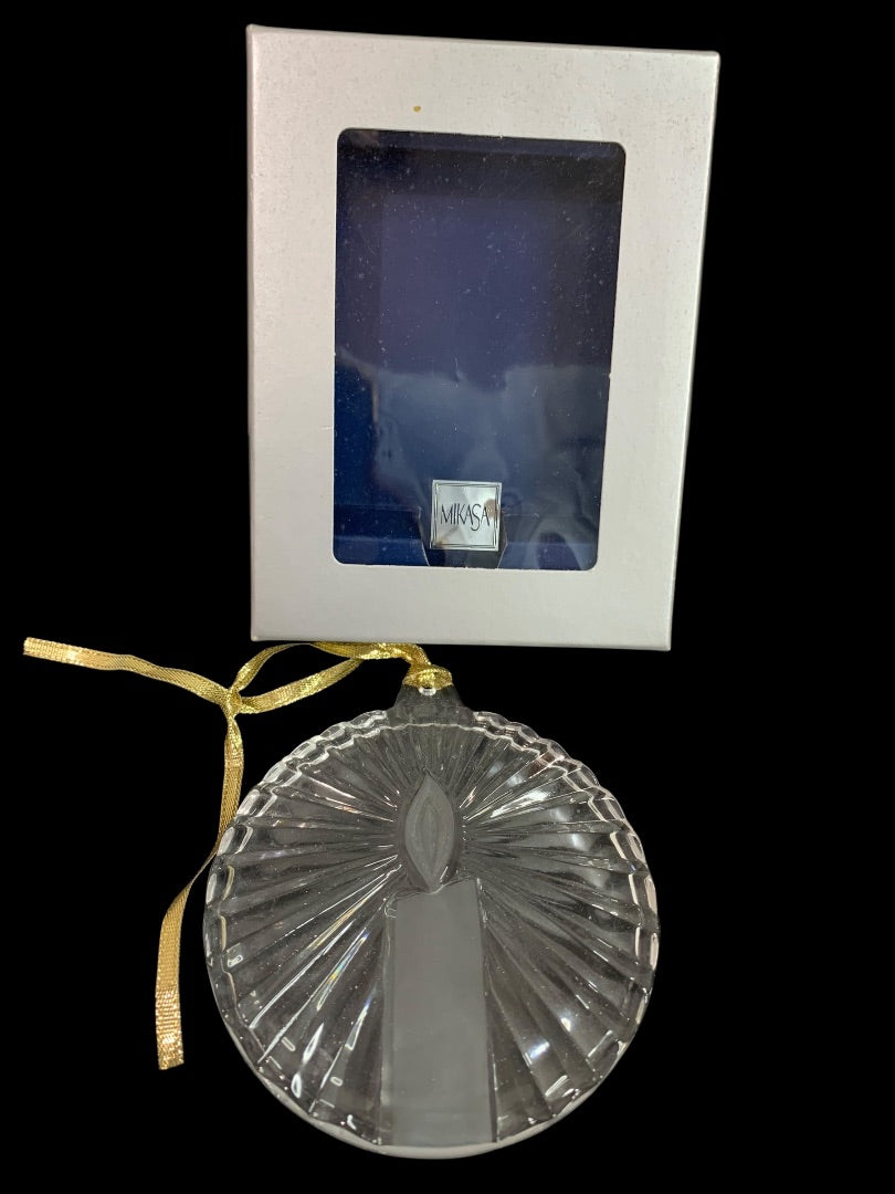 Mikasa Crystal Ornament Christmas Shining Candle 3.25" QQ180/525