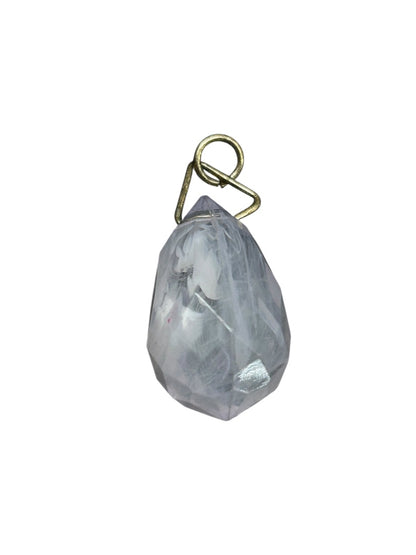 Acrylic Lavender Pendant Faceted Silvertone Jump Ring .75"