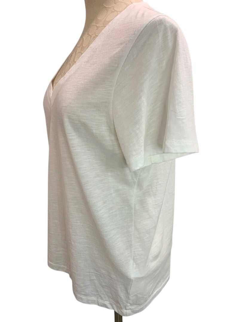 Medium Madewell Womens V-Neck Tshirt White Organic Cotton Blend