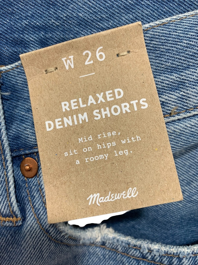 Size 26 Madewell New Womens Denim Jean Shorts Button Fly Relaxed Mid Rise