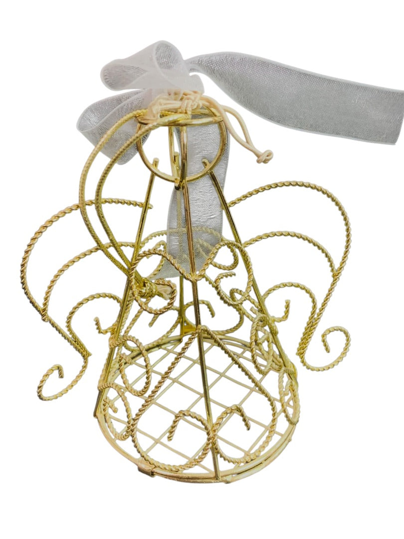 Goldtone Angel Ornaments Acrylic and Metal Hanging Christmas