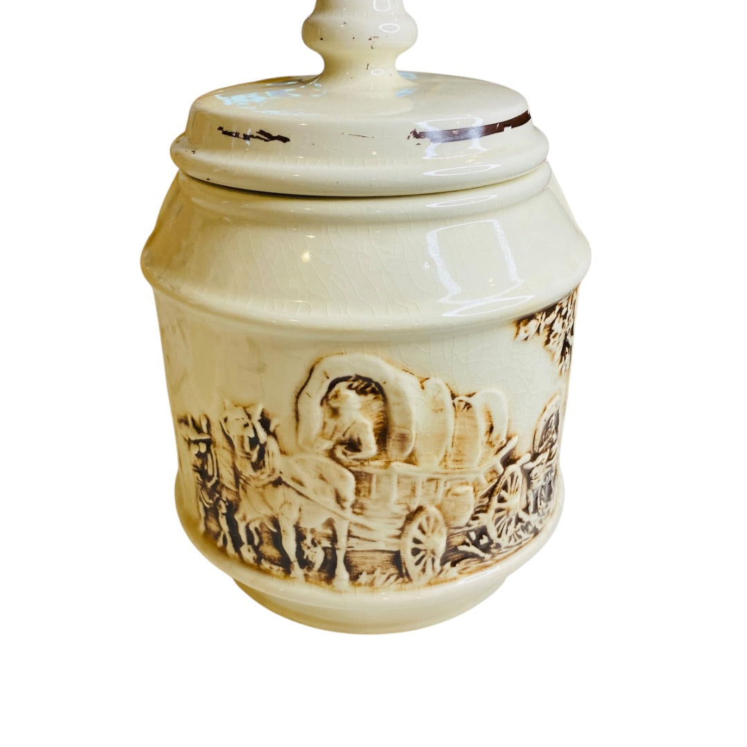 Vintage McCoy Unmarked Early American Frontier Family Cookie Jar