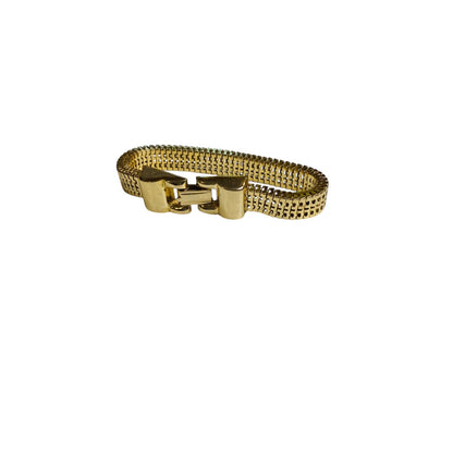 Vintage Goldtone 7 inch Foldover Clasp Bracelet 10mm
