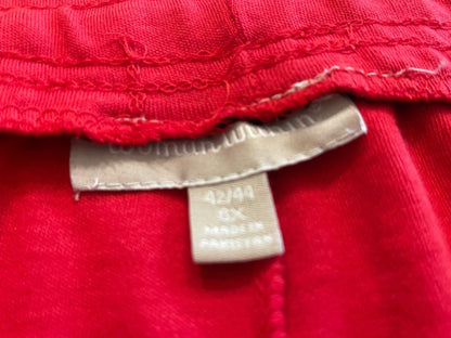 6X 42/44 Woman Withing Elastic Waist Drawstring Knit Capri Pants Red