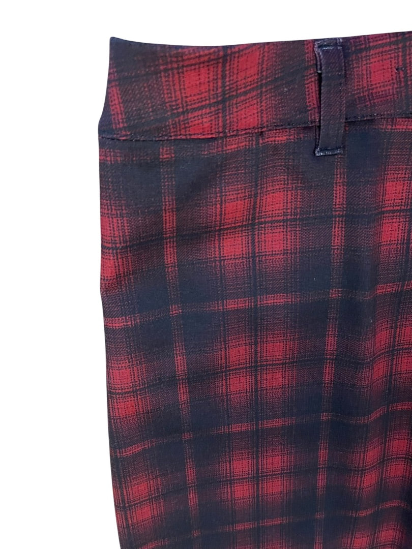 3X Maurices Stretch Plaid Skirt Pockets Red & Black New