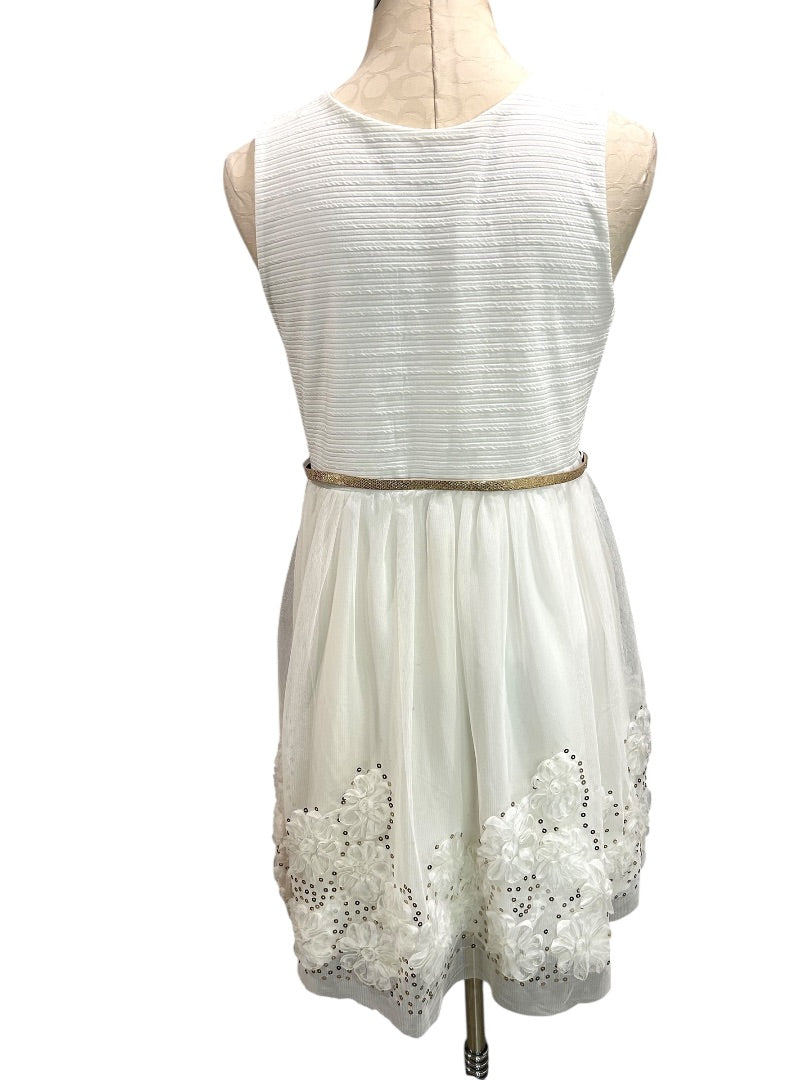 Size 20.5 Knit Works Girls Dressy Jacket and Dress  White Gold
