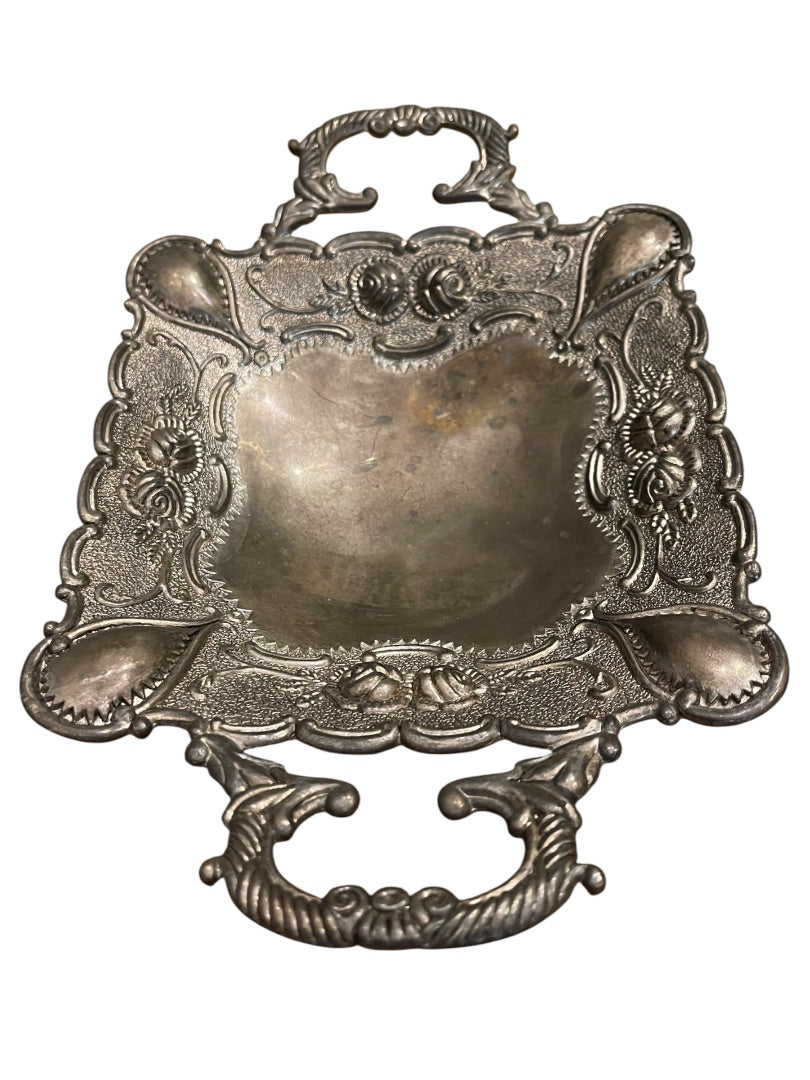 Godinger Silver Art Co 8" Footed Dish With Handles Silverplate