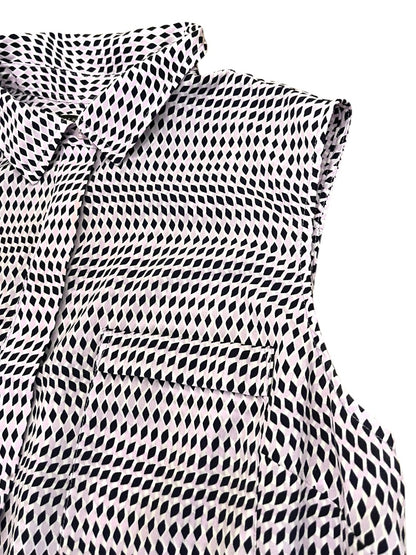 XLP Talbots Petite Button Up Collared Sleeveless Shirt Purple Navy
