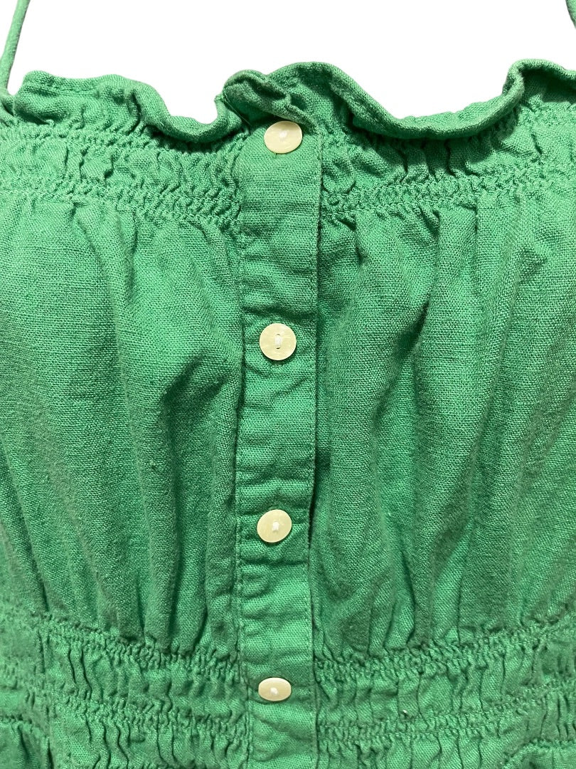 XXL Universal Thread Smocked Button Down Spaghetti Strap Dress Green