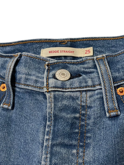 Size 25 Levi Strauss & Co Wedgie Straight Denim Womens Jeans Buttonfly