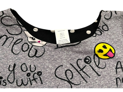 Size 8 Emily West Girls Reversible Tshirt Dress Polka Dot Graphic