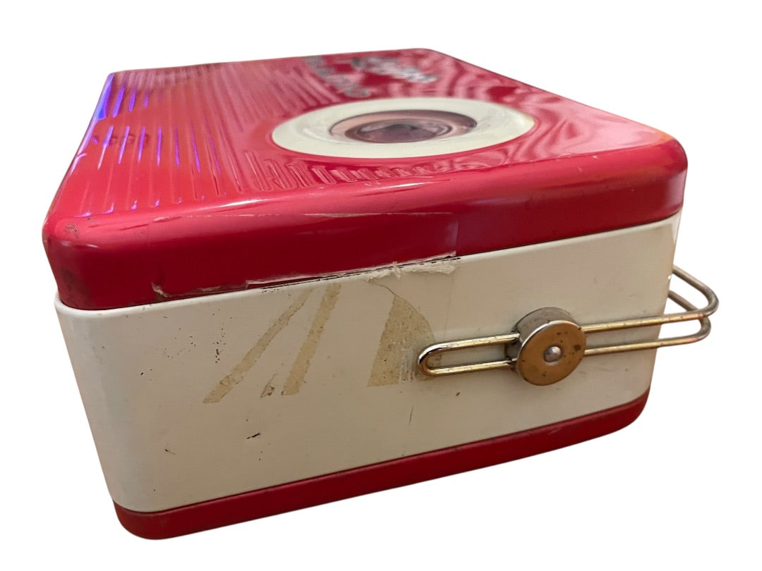 Retro Radio Tin Metal Lunch Box Novelty Silver Crane Co
